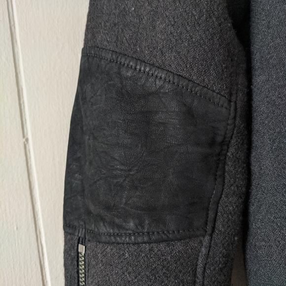 Helmut Lang Black Wool & Leather Moto Jacket M - Picture 9 of 13